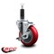 Service Caster 4'' Red Poly Swivel 1'' Expanding Stem Caster with Brake SCC-EX20S414-PPUB-RED-TLB-1 - alternate 3